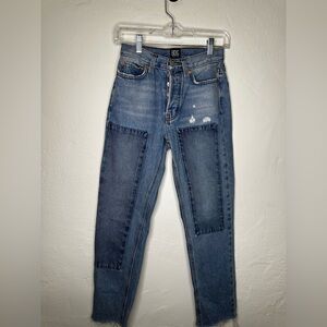 BDG Two-Tone Blue Slim Straight Jeans